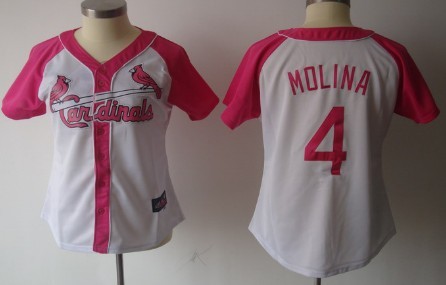 St. Louis Cardinals #4 Yadier Molina 2012 Fashion Womens by Majestic Athletic Jersey 