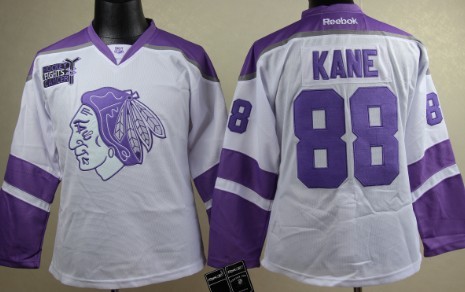 Chicago Blackhawks #88 Patrick Kane White Womens Fights Cancer Jersey 