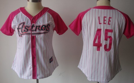 Houston Astros #45 Carlos Lee 2012 Fashion Womens by Majestic Athletic Jersey 