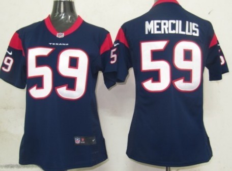 Nike Houston Texans #59 Whitney Mercilus Blue Game Womens Jersey