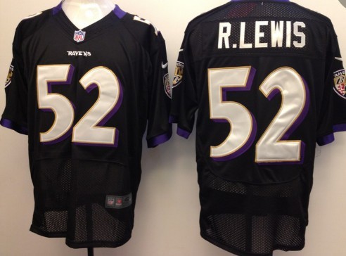 Nike Baltimore Ravens #52 Ray Lewis Black Elite Jersey 