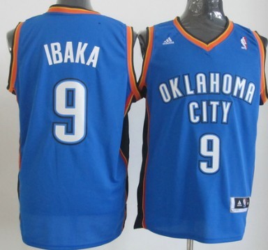 Oklahoma City Thunder #9 Serge Ibaka Revolution 30 Swingman Blue Jersey 