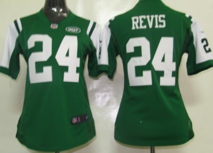 Nike New York Jets #24 Darrelle Revis Green Game Womens Jersey