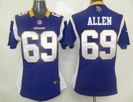 Nike Minnesota Vikings #69 Jared Allen Purple Game Womens Jersey