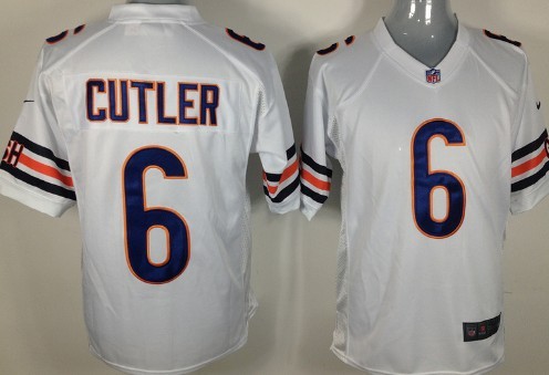 Nike Chicago Bears #6 Jay Cutler White Game Jersey 