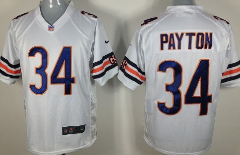 Nike Chicago Bears #34 Walter Payton White Game Jersey 