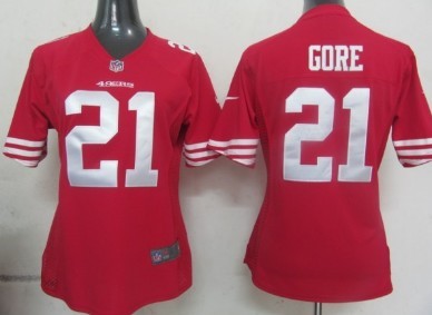 Nike San Francisco 49ers #21 Frank Gore Red Game Womens Jersey