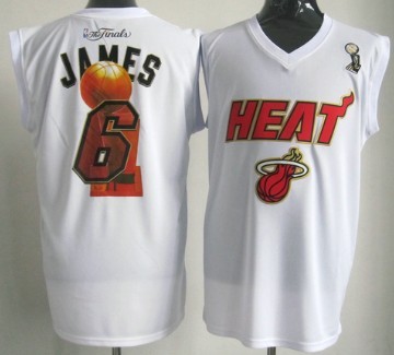 Miami Heat #6 LeBron James 2012 NBA Champions White Jersey