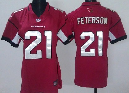 Nike Arizona Cardinals #21 Patrick Peterson Red Game Womens Jersey