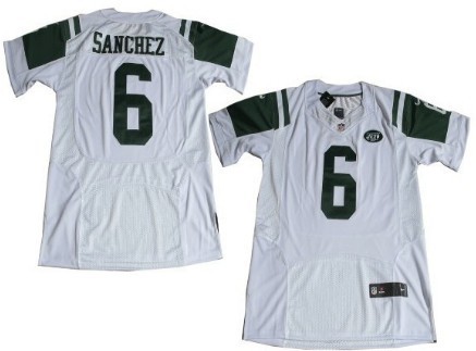 Nike New York Jets #6 Mark Sanchez White Elite Jersey 