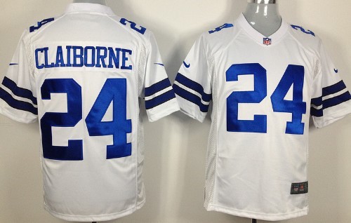 Nike Dallas Cowboys #24 Morris Claiborne White Game Jersey 