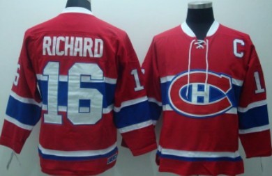 Montreal Canadiens #16 Henri Richard Red Throwback CCM Jersey 