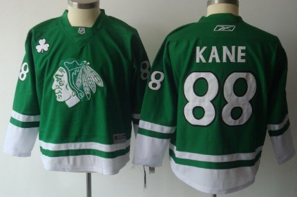 Chicago Blackhawks #88 Patrick Kane St. Patrick's Day Green Kids Jersey