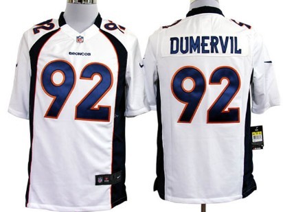 Nike Denver Broncos #92 Elvis Dumervil White Game Jersey 