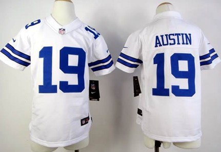 Nike Dallas Cowboys #19 Miles Austin White Game Kids Jersey