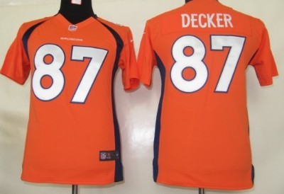 Nike Denver Broncos #87 Eric Decker Orange Game Kids Jersey 