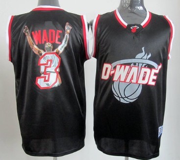 Miami Heat #3 Dwyane Wade Black Notorious Fashion Jersey 