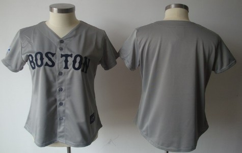 Boston Red Sox Blank Gray Womens Jersey