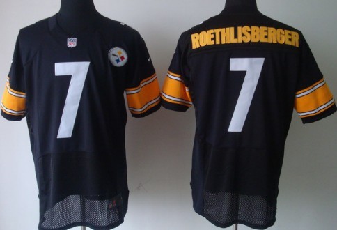 Nike Pittsburgh Steelers #7 Ben Roethlisberger Black Elite Jersey 