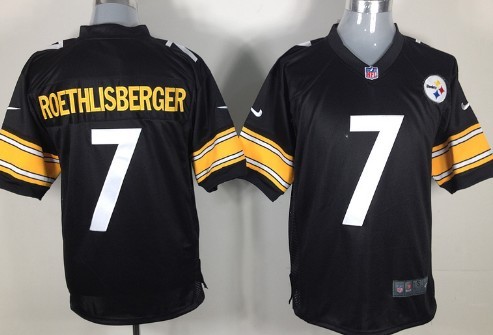 Nike Pittsburgh Steelers #7 Ben Roethlisberger Black Game Jersey 