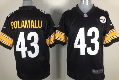 Nike Pittsburgh Steelers #43 Troy Polamalu Black Game Jersey 