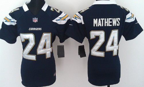 Nike San Diego Chargers #24 Ryan Mathews Navy Blue Game Womens Jersey