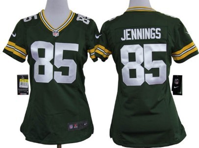 Nike Green Bay Packers #85 Greg Jennings Green Game Womens Jersey