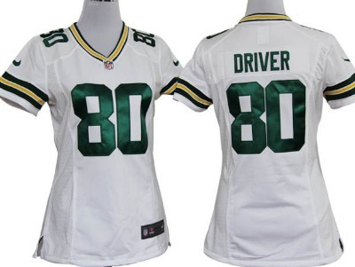 Nike Green Bay Packers #80 Donald Driver White Game Womens Jersey