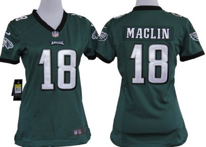 Nike Philadelphia Eagles #18 Jeremy Maclin Dark Green Game Womens Jersey