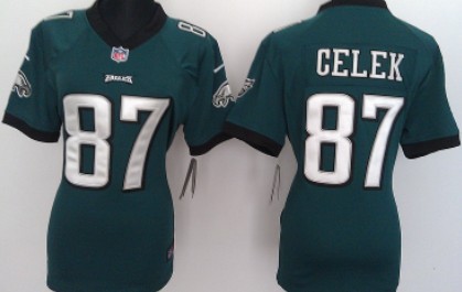 Nike Philadelphia Eagles #87 Brent Celek Dark Green Game Womens Jersey