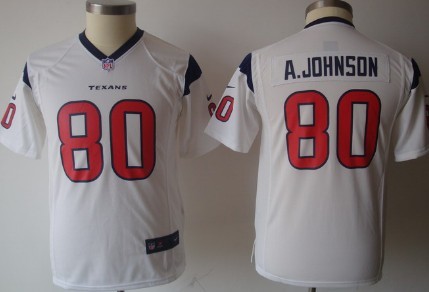 Nike Houston Texans #80 Andre Johnson White Game Kids Jersey 