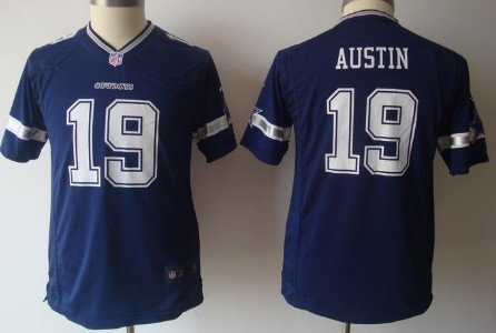 Nike Dallas Cowboys #19 Miles Austin Blue Game Kids Jersey