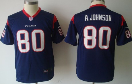 Nike Houston Texans #80 Andre Johnson Blue Game Kids Jersey 