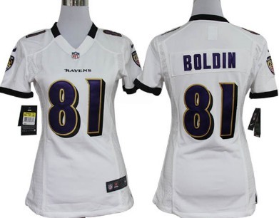 Nike Baltimore Ravens #81 Anquan Boldin White Game Womens Jersey