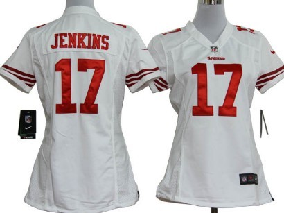 Nike San Francisco 49ers #17 A.J. Jenkins White Game Womens Jersey