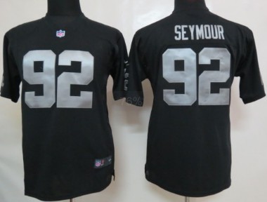 Nike Oakland Raiders #92 Richard Seymour Black Game Kids Jersey 