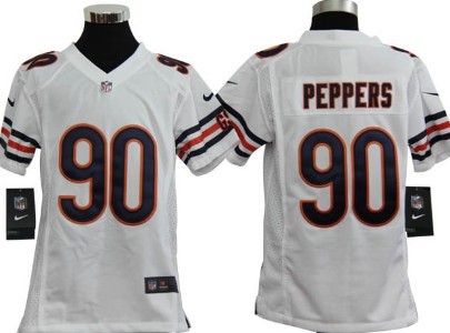 Nike Chicago Bears #90 Julius Peppers White Game Kids Jersey 