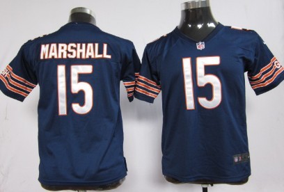 Nike Chicago Bears #15 Brandon Marshall Blue Game Kids Jersey 