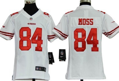 Nike San Francisco 49ers #84 Randy Moss White Game Kids Jersey 