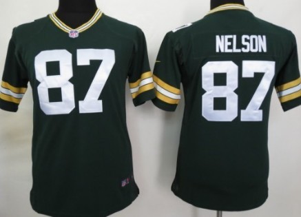 Nike Green Bay Packers #87 Jordy Nelson Green Game Kids Jersey 