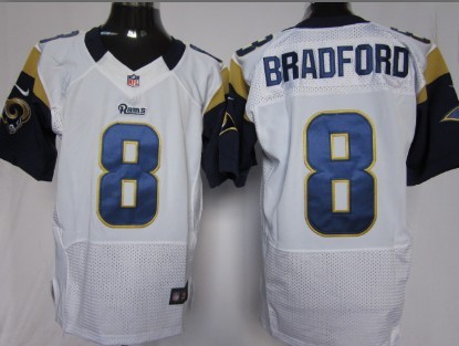 Nike St. Louis Rams #8 Sam Bradford White Elite Jersey 