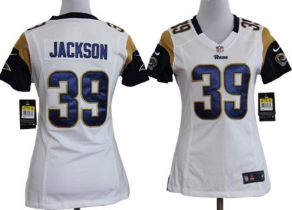 Nike St. Louis Rams #39 Steven Jackson White Womens Jersey