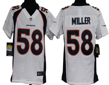 Nike Denver Broncos #58 Von Miller White Game Kids Jersey 