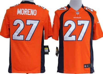 Nike Denver Broncos #27 Knowshon Moreno Orange Game Jersey 