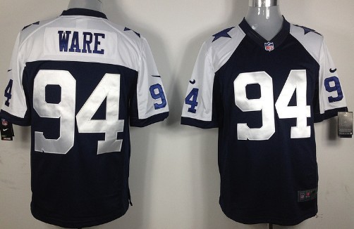 Nike Dallas Cowboys #94 DeMarcus Ware Blue Thanksgiving Limited Jersey 