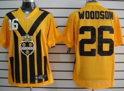 Nike Pittsburgh Steelers #26 Rod Woodson 1933 Yellow Throwback Jersey