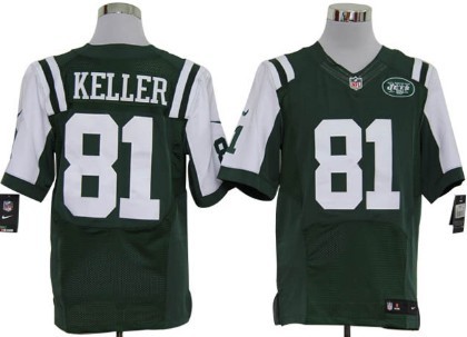 Nike New York Jets #81 Dustin Keller Green Elite Jersey 