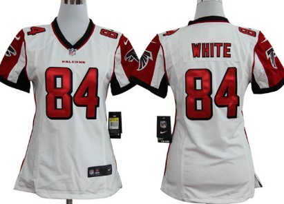 Nike Atlanta Falcons #84 Roddy White White Game Womens Jersey