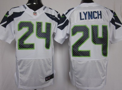 Nike Seattle Seahawks #24 Marshawn Lynch White Elite Jersey 