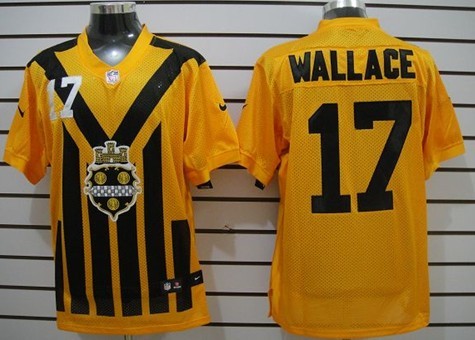 Nike Pittsburgh Steelers #17 Mike Wallace 1933 Yellow Throwback Jersey 